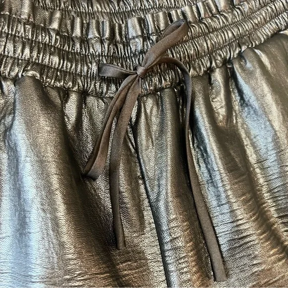 Ramy Brooke New York Samson Black Faux Leather High Rise Jogger Pants Womens Med - Picture 11 of 14